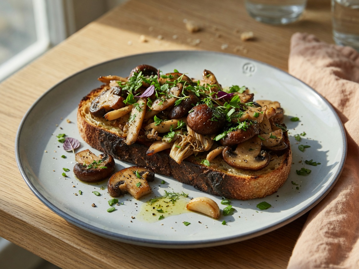 Market mushroom toast
