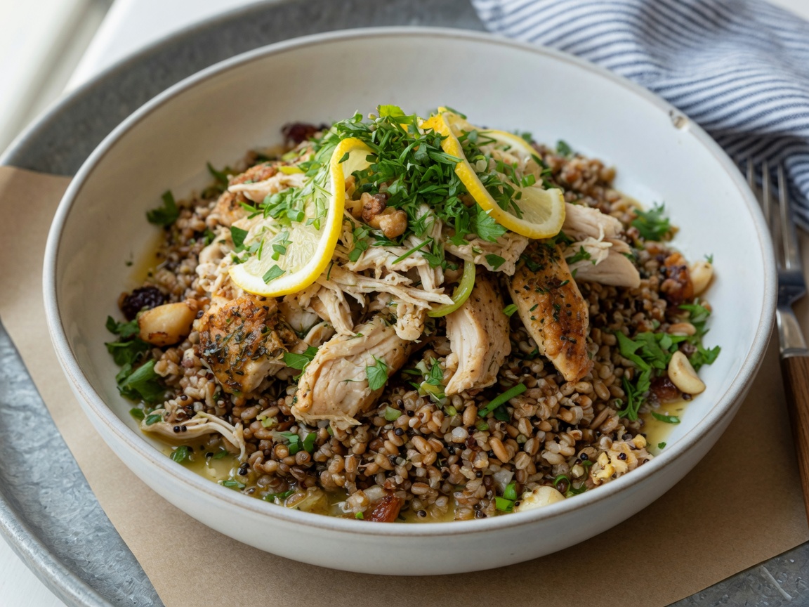 Roast chicken grain bowl