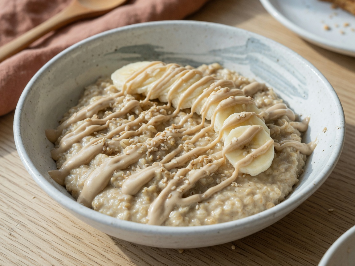 Tahini banana oats
